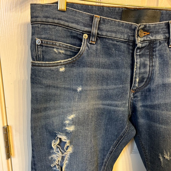 Dolce & Gabbana Men’s Ripped Blue Jeans Size 50 /Waist ~34 inches - Picture 4 of 9